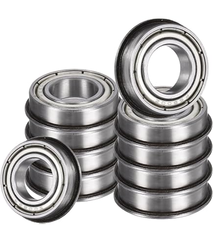 uxcell MF74ZZ Flanged Ball Bearing 4x7x2.5mm Shielded Chrome Steel